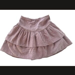 90s corduroy ruffle mini skirt size m rust brown
